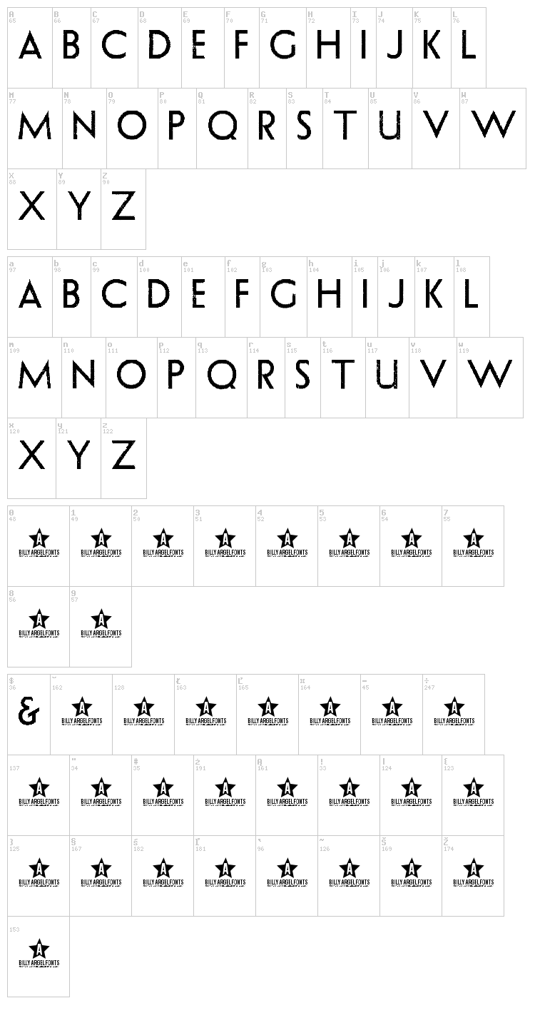 Uranium Mafia font map
